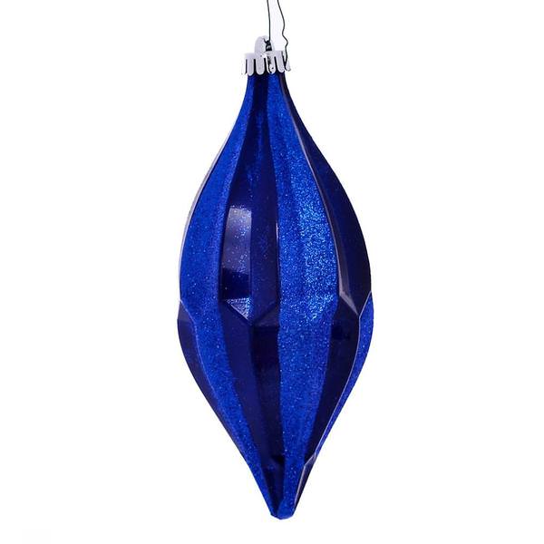 10" Blue Candy Glitter Shuttle Ornament (2 pack)