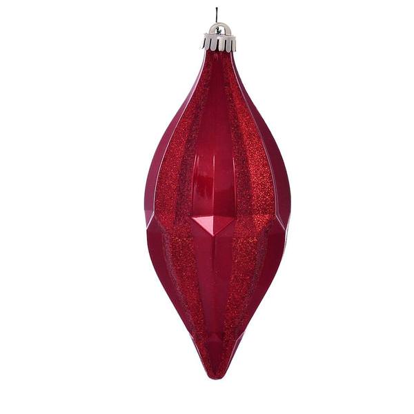 10" Red Candy Glitter Shuttle Ornament (2 pack)