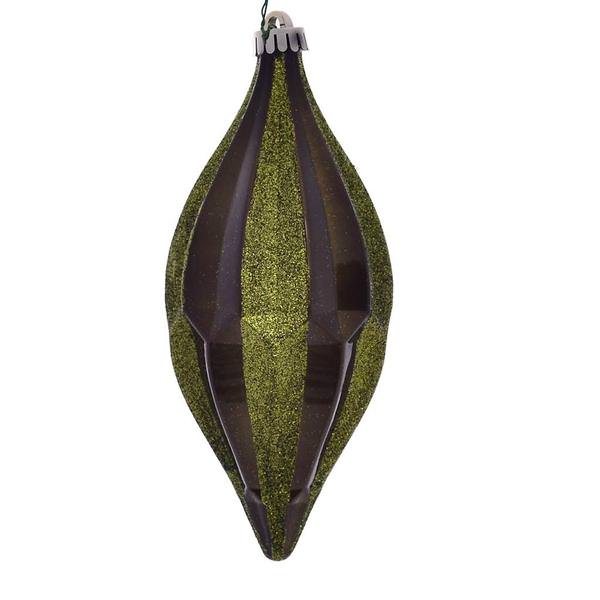 10'' Olive Candy Glitter Shuttle Christmas Ornament (2 Pack)