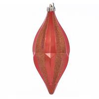 Vickerman 10" Burnished Orange Candy Glitter Shuttle Ornament (2 pack)