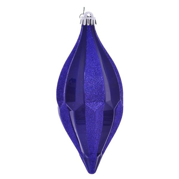 10" Cobalt Blue Candy Glitter Shuttle Ornament (2 pack)