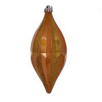 Vickerman 10" Antique Gold Candy Glitter Shuttle Ornament (2 pack)