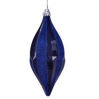 Vickerman 10" Midnight Blue Candy Glitter Shuttle Ornament (2 pack)