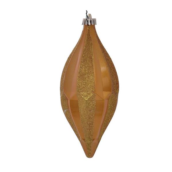 10" Honey Gold Candy Glitter Shuttle Ornament (2 pack)