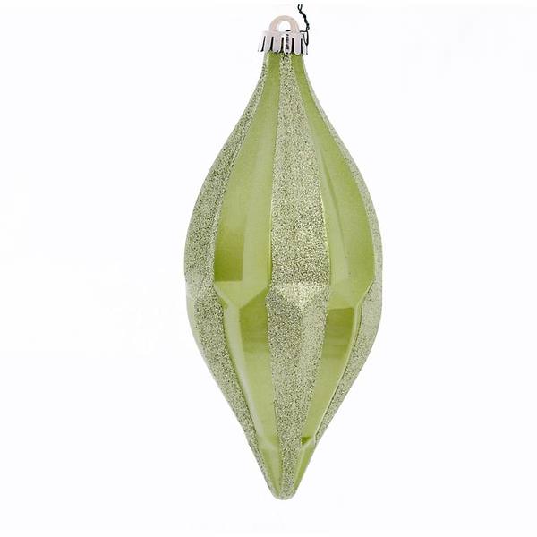 10" Celadon Candy Glitter Shuttle Ornament (2 pack)