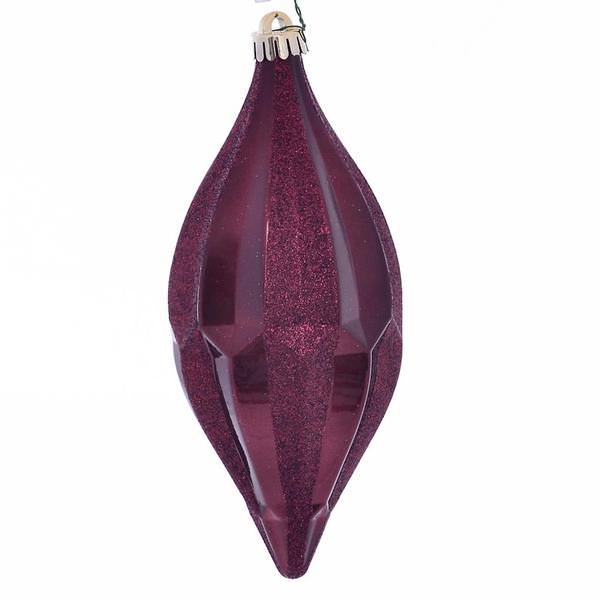 10" Burgundy Candy Glitter Shuttle Ornament (2 pack)