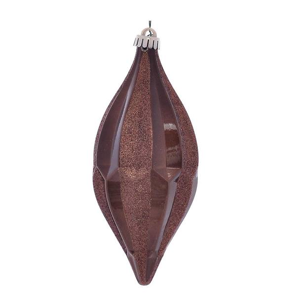 10" Mocha Candy Glitter Shuttle Ornament (2 pack)