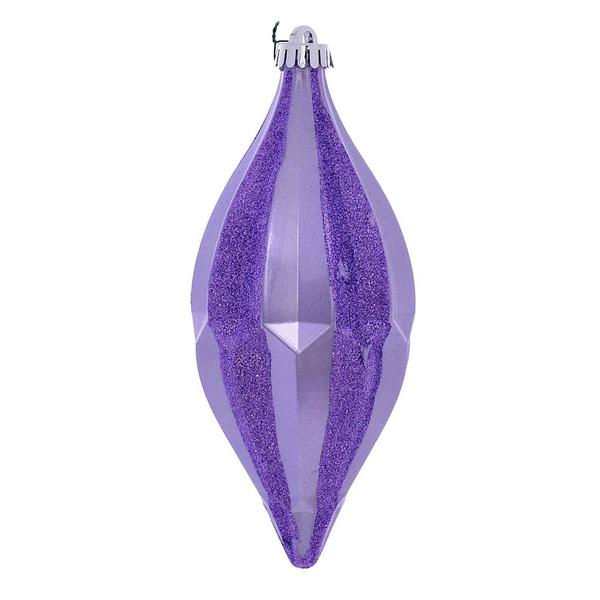 10" Lavender Candy Glitter Shuttle Ornament (2 pack)