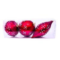 Vickerman 4-7" Red Matte Jewel Assorted Ornament (Set of 3)