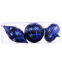 Vickerman 4-7" Midnight Blue Matte Jewel Assorted Ornament (Set of 3)