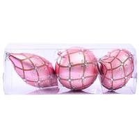 Vickerman 4-7" Rose Gold Matte Jewel Assorted Ornament (Set of 3)