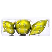 Vickerman 4-7" Lime Matte Jewel Assorted Ornament (Set of 3)