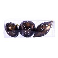 View 4-7" Chocolate Matte Jewel Assorted Ornament (Set of 3)