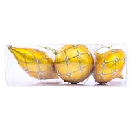 Vickerman 4-7" Gold Matte Jewel Assorted Ornament (Set of 3)