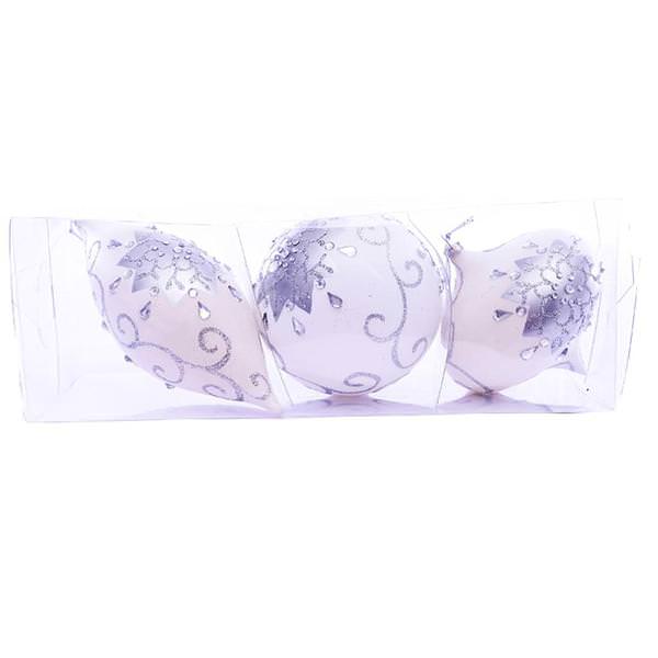 4-7" Midnight Blue Matte Glitter Christmas Ornament (3 Pack)
