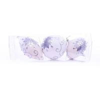 Vickerman 4-7" White Matte Glitter Assorted Ornament (Set of 3)