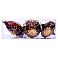 Vickerman 4-7" Burgundy Matte Glitter Assorted Ornament (Set of 3)