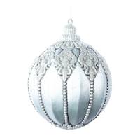 Vickerman 9.5" Limestone Antique Embossed Line Ball Ornament