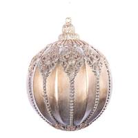 Vickerman 9.5" Mocha Antique Embossed Line Ball Ornament