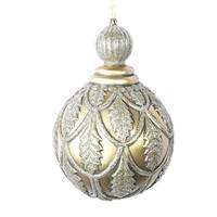 Vickerman 8" Gold Antique Holly Drop Ornament