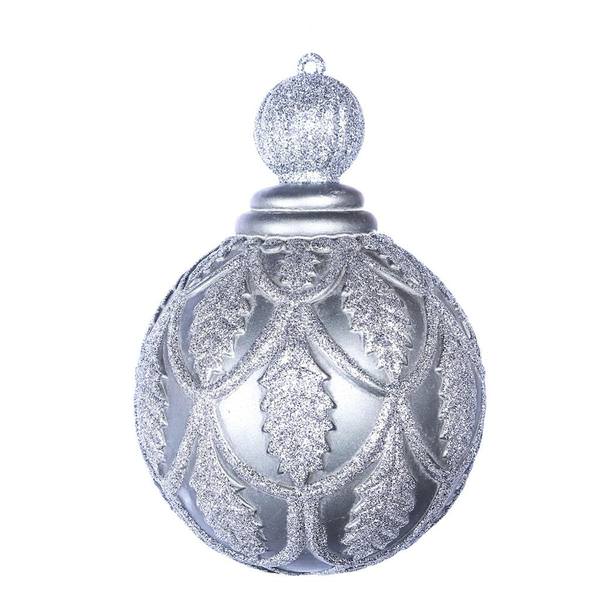 8" Pewter Antique Holly Drop Ornament