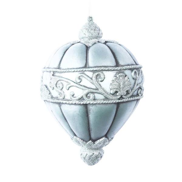 11" Limestone Antique Scroll Drop Ornament