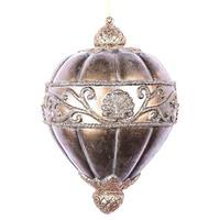 Vickerman 11" Mocha Antique Scroll Drop Ornament