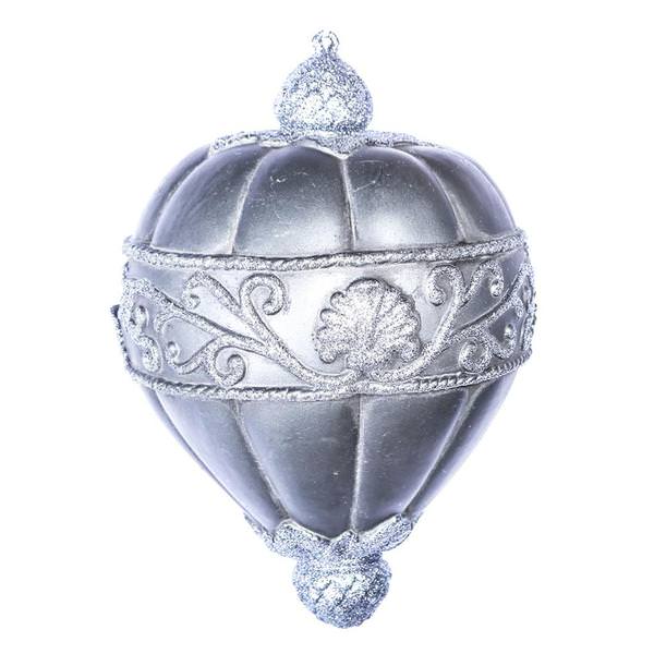 11" Pewter Antique Scroll Drop Ornament