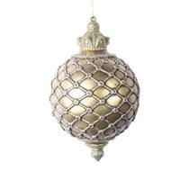 Vickerman 11" Champagne Antique Net Ball Ornament