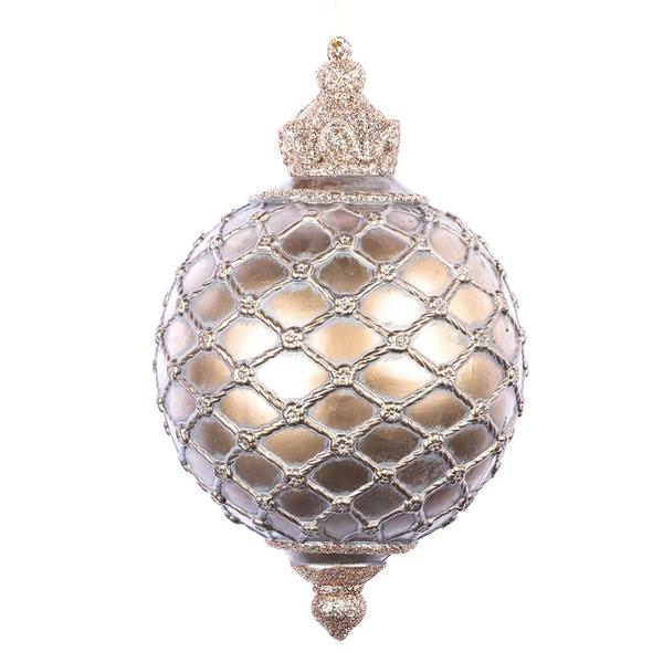 11" Mocha Antique Net Ball Ornament