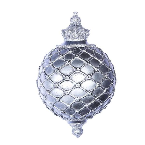 11" Pewter Antique Net Ball Ornament