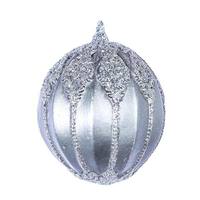 Vickerman 4.5" Pewter Antique Embossed Line Ball Ornament (3 pack)
