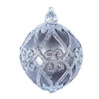 Vickerman 5" Pewter Antique Filigree Ball Ornament (3 pack)
