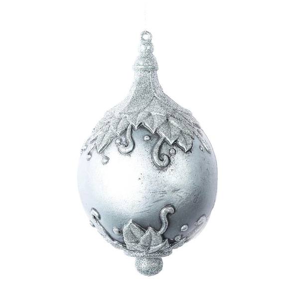 10" Limestone Antique Leaf Drop Ornament
