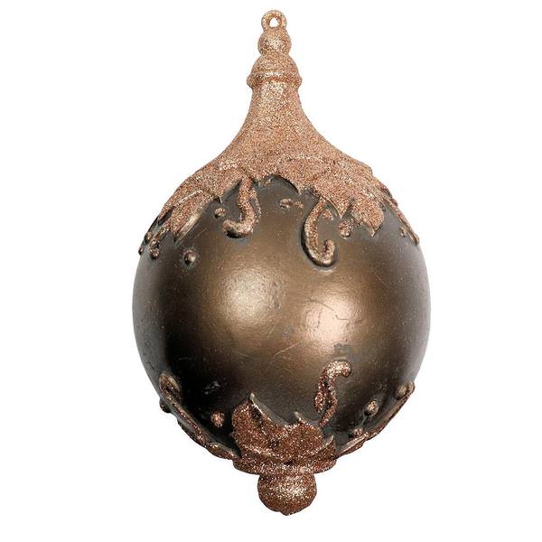 10" Mocha Antique Leaf Drop Ornament