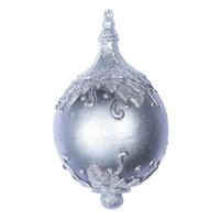 Vickerman 10" Pewter Antique Leaf Drop Ornament