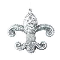 Vickerman 7.3" Limestone Antique Fleur-de-lis Ornament (2 pack)