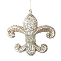 Vickerman 7.3" Champagne Antique Fleur-de-lis Ornament (2 pack)
