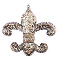 Vickerman 7.3" Mocha Antique Fleur-de-lis Ornament (2 pack)