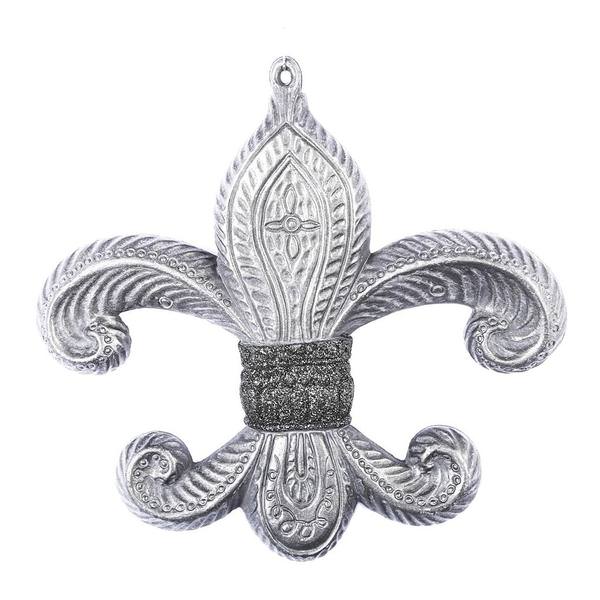 7.3" Gunmetal Antique Fleur-de-lis Ornament (2 pack)