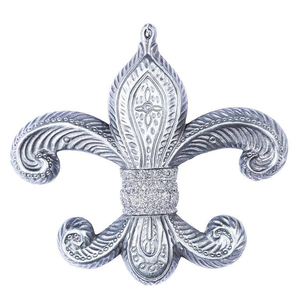 7.3" Pewter Antique Fleur-de-lis Ornament (2 pack)