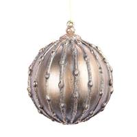 Vickerman 5" Mocha Antique Glitter Ball Ornament (3 pack)