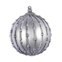 Vickerman 5" Gunmetal Antique Glitter Ball Ornament (3 pack)