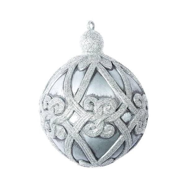 8" Limestone Antique Swirl Ball Ornament