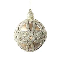 Vickerman 8" Champagne Antique Swirl Ball Ornament