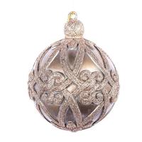 Vickerman 8" Mocha Antique Swirl Ball Ornament