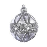 Vickerman 8" Gunmetal Antique Swirl Ball Ornament