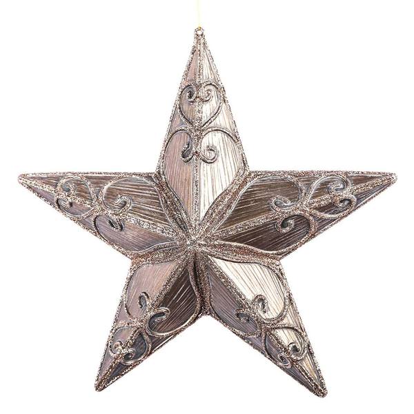 9" Mocha Antique Swirl Star Ornament