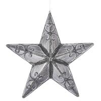 Vickerman 9" Gunmetal Antique Swirl Star Ornament