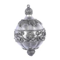 Vickerman 6.5" Gunmetal Antique Leaf Scroll Drop Ornament (3 pack)